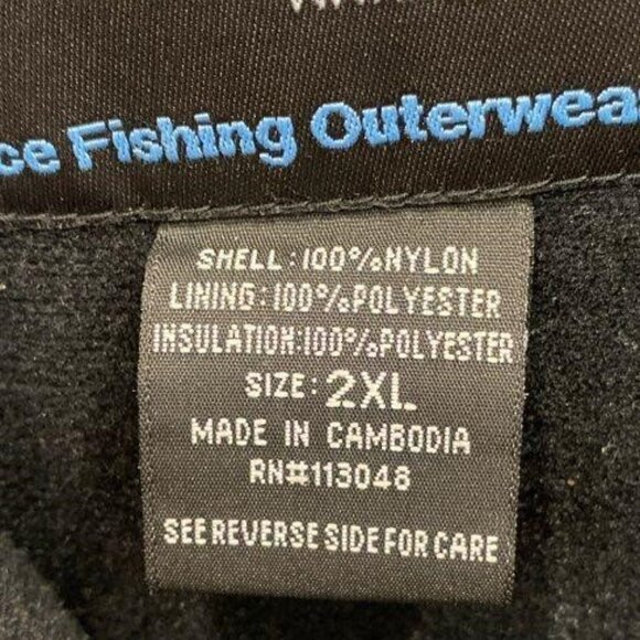 CLAM Icearmor Men's Black/Gray Fishing Puffer Jacket - Sz XXL - Picture 3 of 3